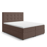 BOXBETT SAKARYA 160x200 cm mit Bettkasten und Matratze - Braun + TOPPER - Schwarz/Braun, Holz/Holzwerkstoff (160/200cm) - AX Living