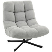 LOUNGESESSEL Chenille Stahl Hellgrau - Hellgrau/Schwarz, Textil/Metall (75/90/95cm) - HOMCOM