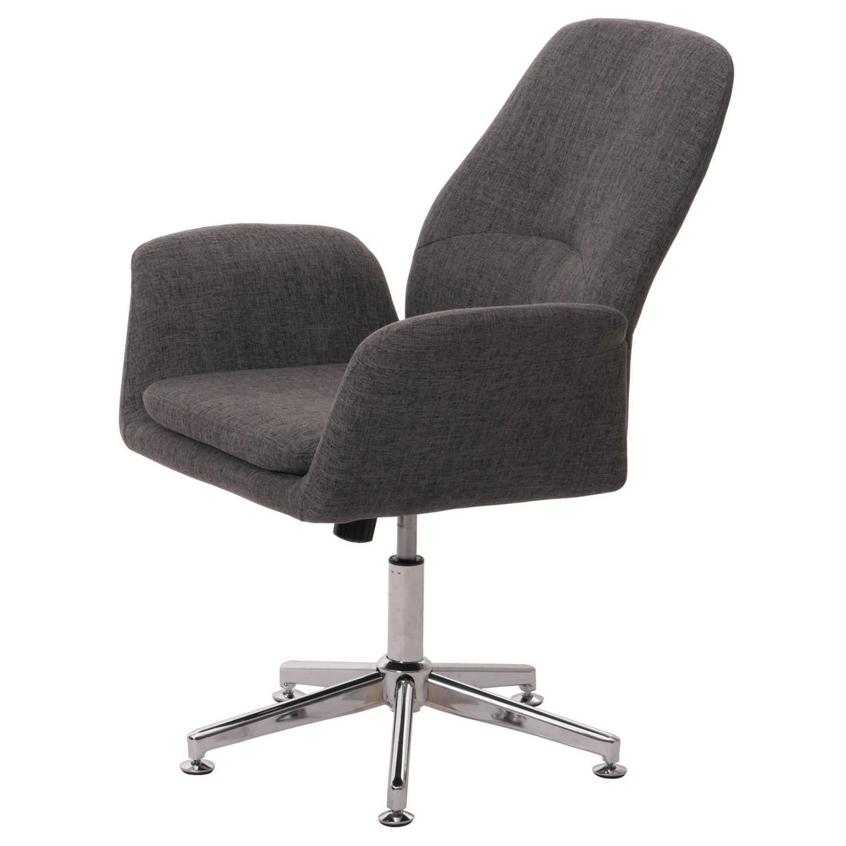 BESUCHERSTUHL HxBxT 97x75x75cm Sitzhöhe 48cm Dunkelgrau mit Armlehne höhenverstellbar Stoff/Textil - Dunkelgrau, Textil (75/97/75cm) - PROREGAL