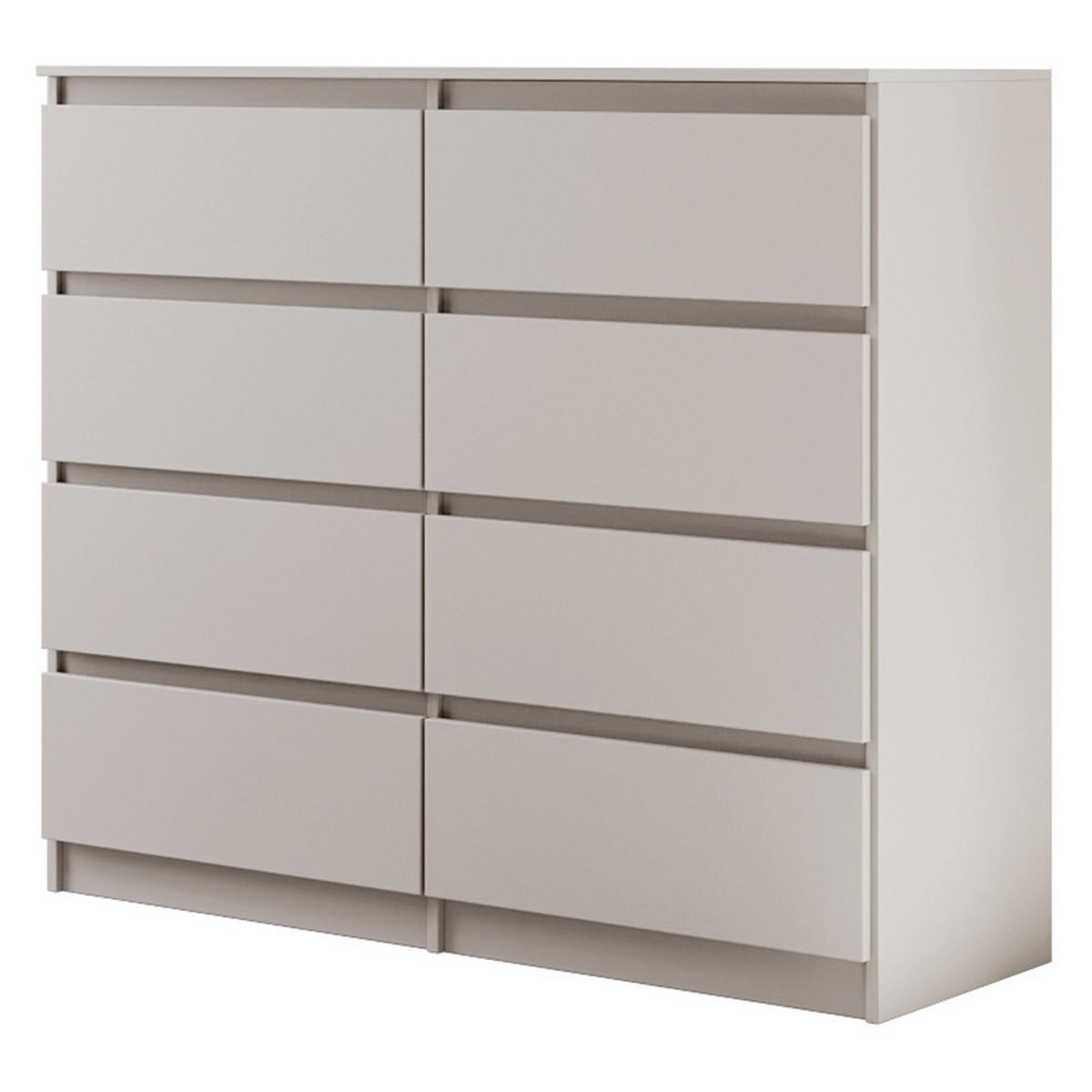 KOMMODE Lemon mit 8 Schubladen, 120 cm, Kaschmir - Kaschmir, Holzwerkstoff (120/101/39cm) - Beautysofa