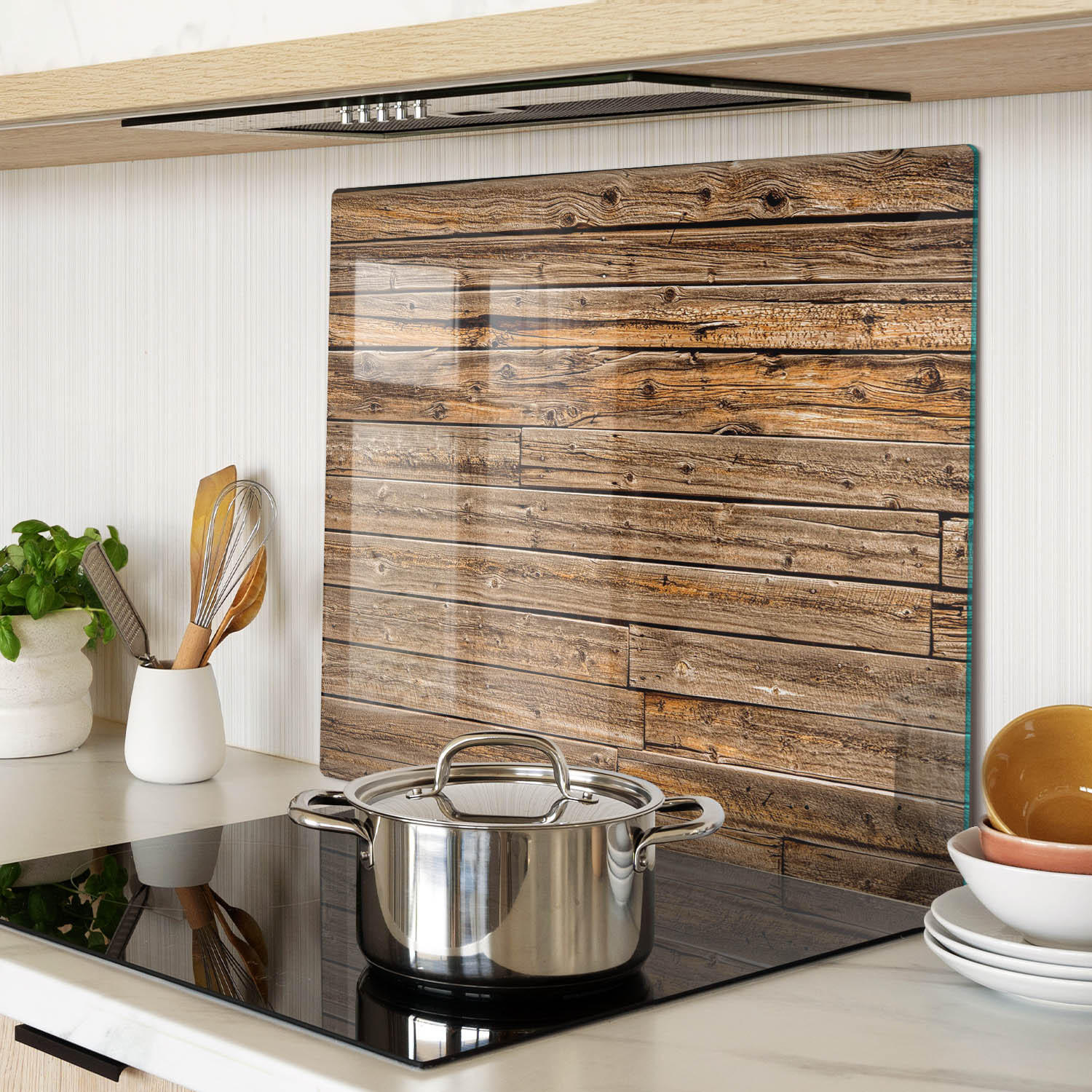 GLASPLATTE 60x52 cm Holzwand - Braun, Glas (60/0.4/52cm) - TULUP