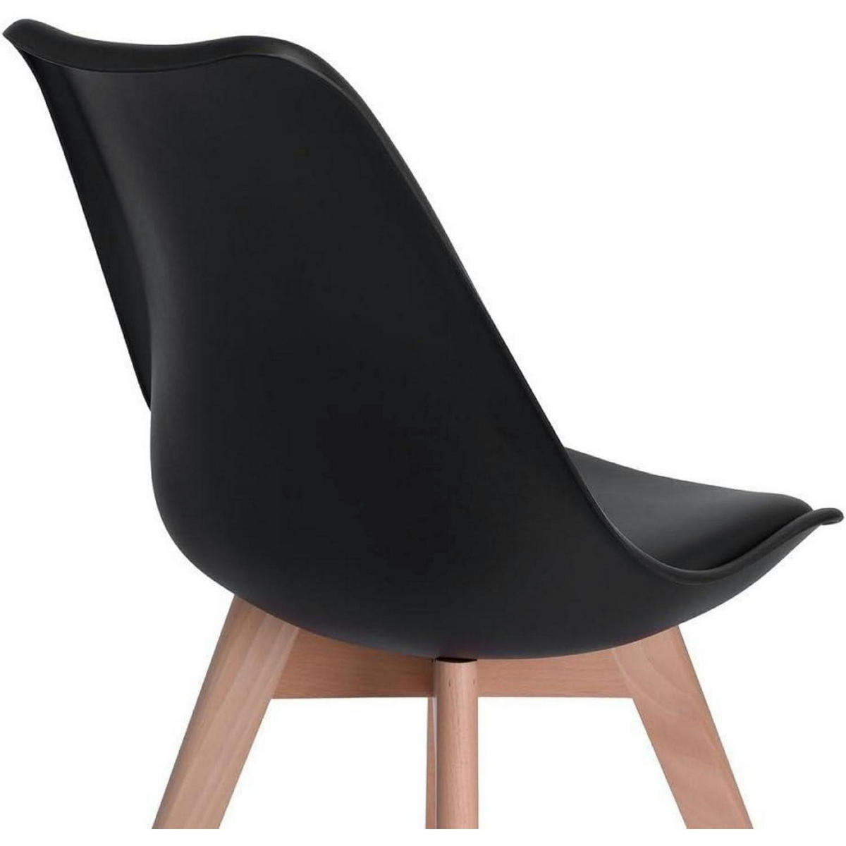 ESSZIMMERSTUHL 8-teiliges Set Schwarz mit Massivholzbeinen - Schwarz, Holz (47.5/82/41cm)