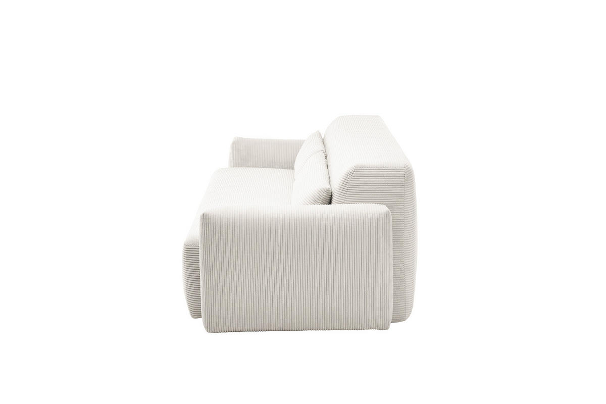 SCHLAFSOFA NEO Weiß Cord - Schwarz/Weiß, Kunststoff/Textil (233/75/108cm) - KAWOLA