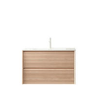 WASCHTISCH Nussbaumfarben und Weiß 81/47/52 cm - Naturfarben, Holz (81/51.5/46.5cm) - PANGIVO