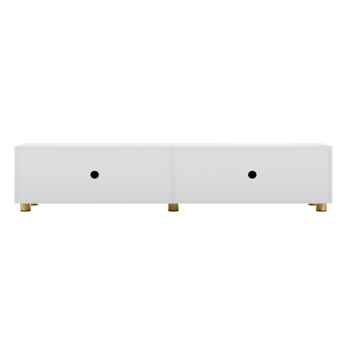 TV-LOWBOARD Lowboard Weiß mit Bogenrelief, 4 Türen & Metallfüßen - Weiß, Holzwerkstoff (180/40/35cm) - Urban Meuble