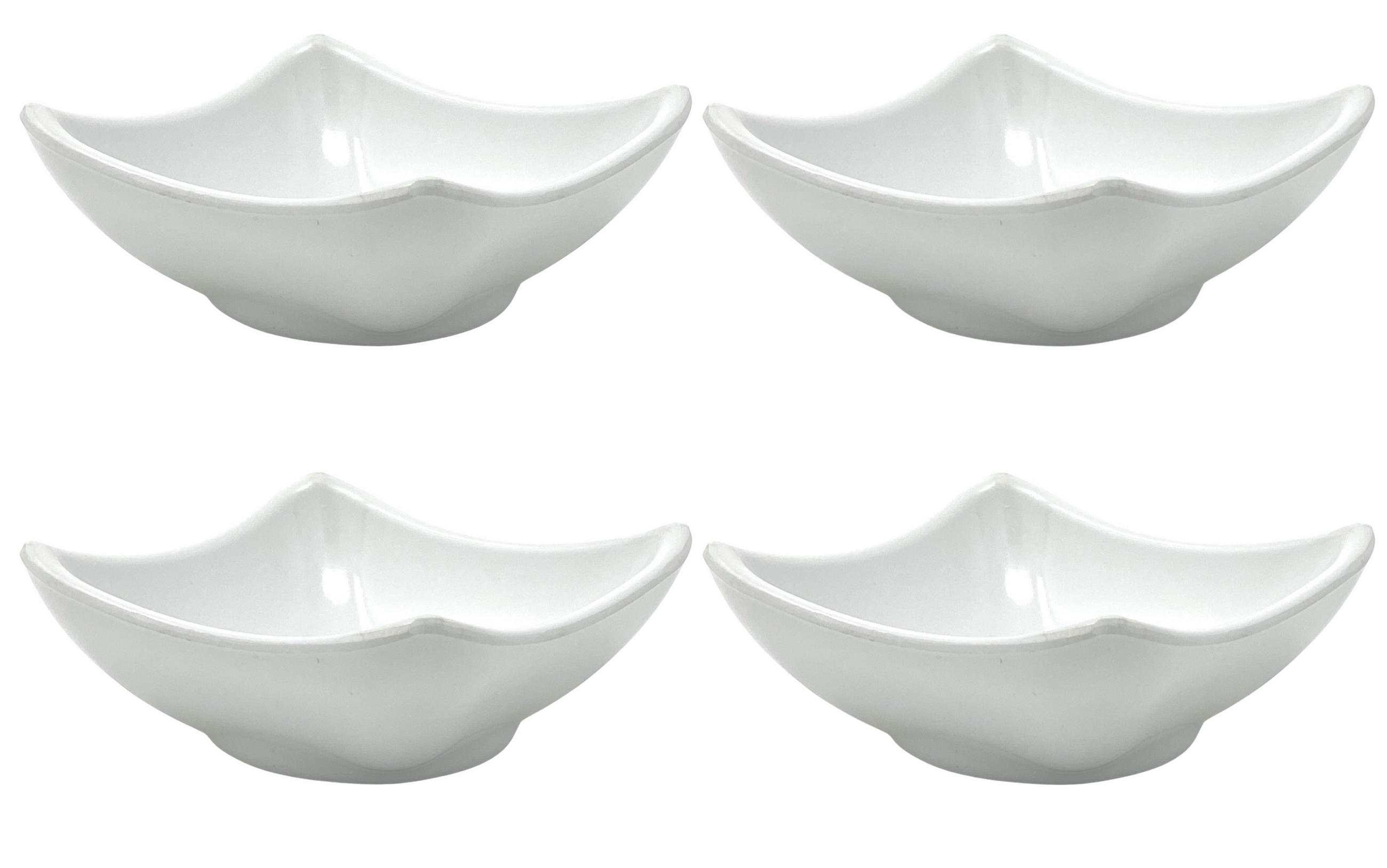 DIPSCHALEN 4er-Set Melamin Set Weiß 754 - Weiß, Naturmaterialen (7.7/7.7/3cm) - DanDiBo