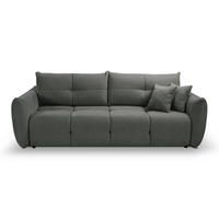 BETTSOFA MODA Grau Chenille-Stoff mit Schlaffunktion - Grau, Holz (245/86/110cm) - MASSENO