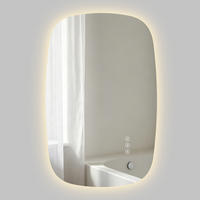 BADSPIEGEL MIT BELEUCHTUNG 70/45 cm Oval mit dimmbarer LED-Beleuchtung und Antibeschlag - Transparent, Glas (45/70/2.5cm) - S'AFIELINA