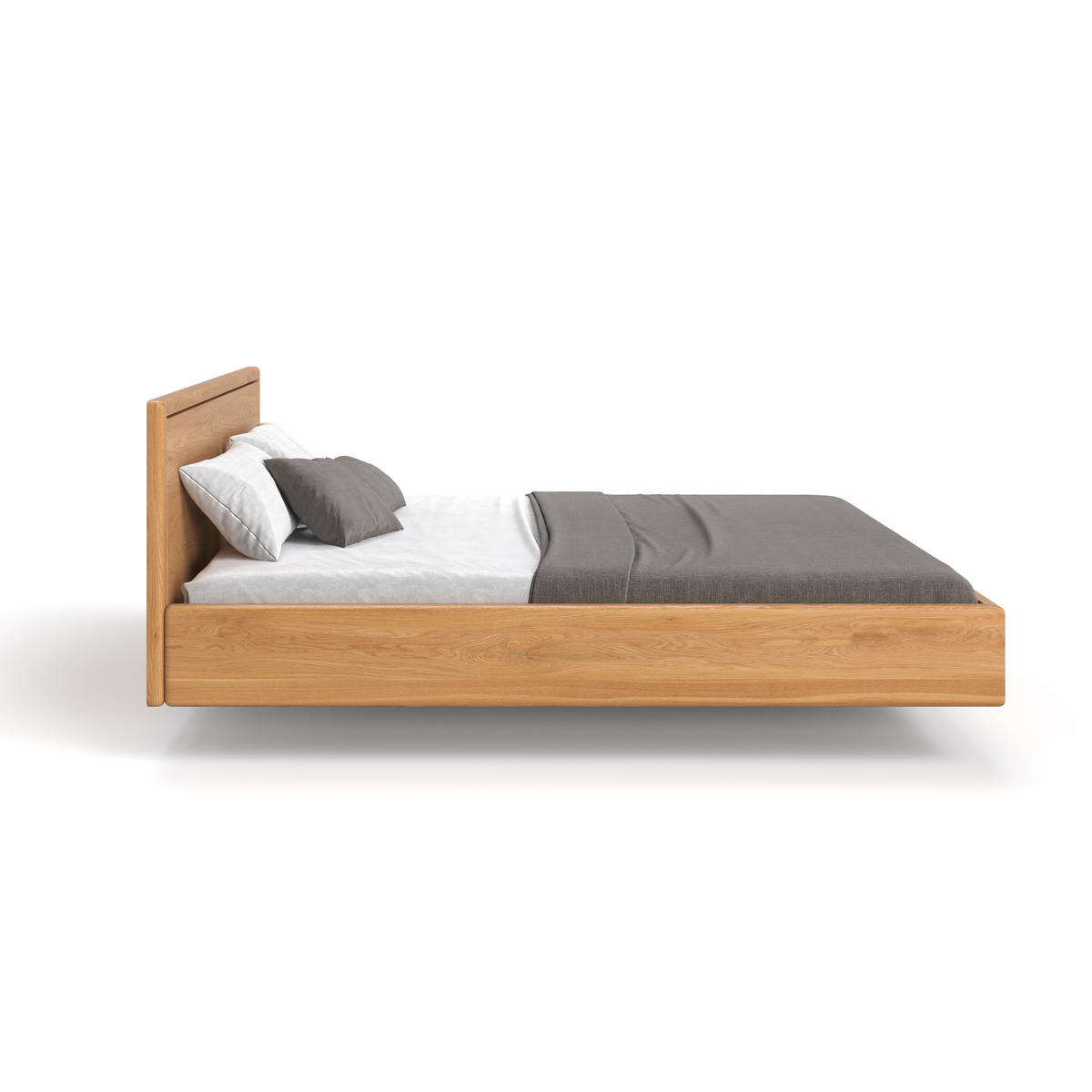 MASSIVHOLZBETT Linea aus Eiche 200x220 cm - Eichefarben/Braun, Holz (200/220cm) - Danzz