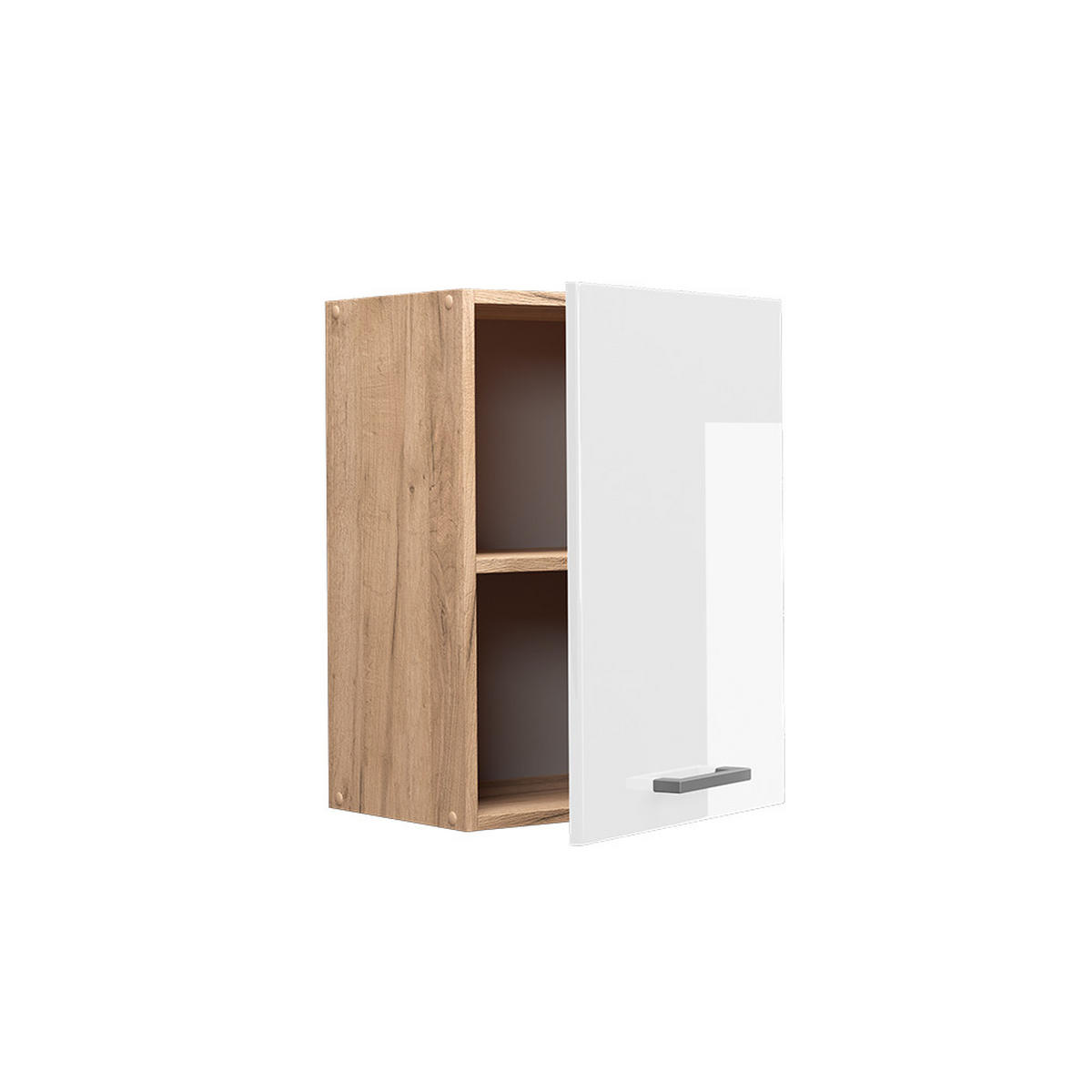HÄNGESCHRANK R-Line Weiß Hochglanz 45 cm - Honigeiche/Weiß Hochglanz, Holzwerkstoff (45/60/31cm) - Vicco