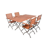 GARTEN-SITZGRUPPE Tor 5-teilig Mit Armlehne Gartenmöbel-Set - Schwarz, Holz - DELUKE