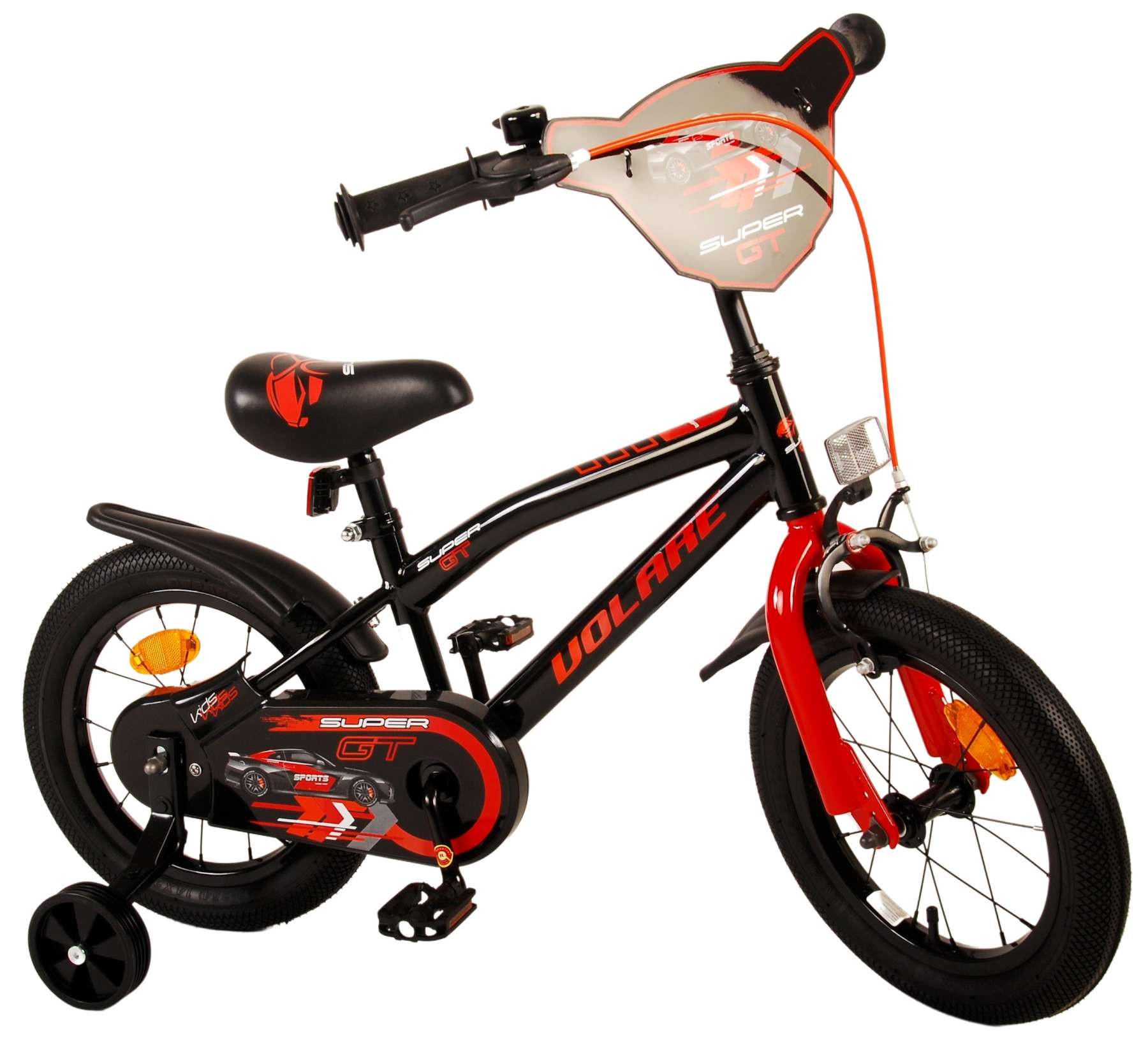 KINDERFAHRRAD Super GT - Jungen - 14 Zoll - Rücktritt + Handbremse - Rot - Rot/Schwarz, Metall (45cm) - TPFSports