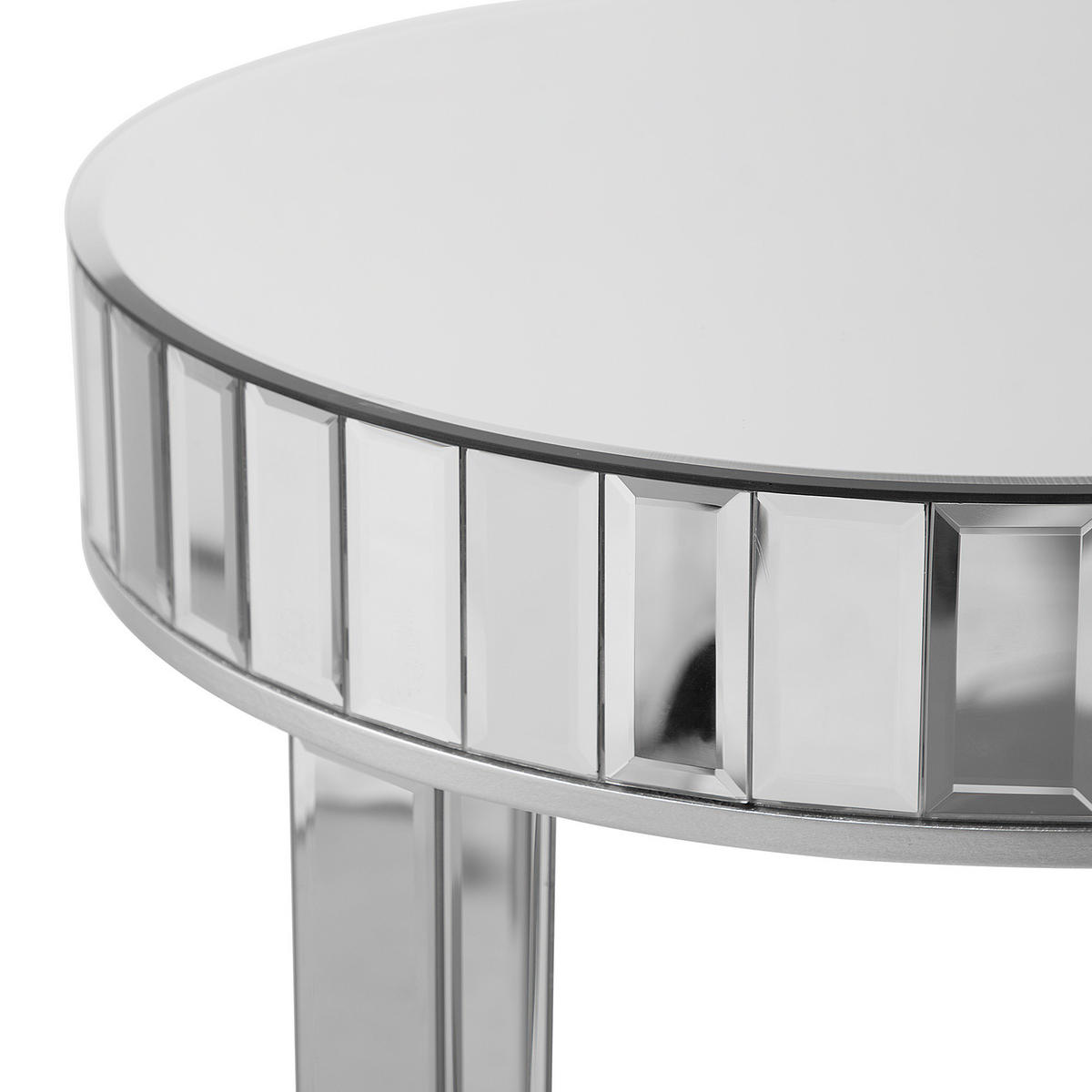 BEISTELLTISCH Glas Silber Rimarde - Silberfarben, Glas (60/60/71cm) - Beliani