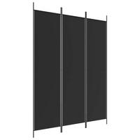 PARAVENT 3-teilig Schwarz 150/200 Cm Stoff - Schwarz, Textil (150/200/0.1cm) - vidaXL