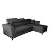 ECKSOFA L Form Ribella Antrazit 265/180/100 cm Rechts mit Schlaffunktion - Schwarz/Grau, Textil/Metall (265/180cm) - AX Living