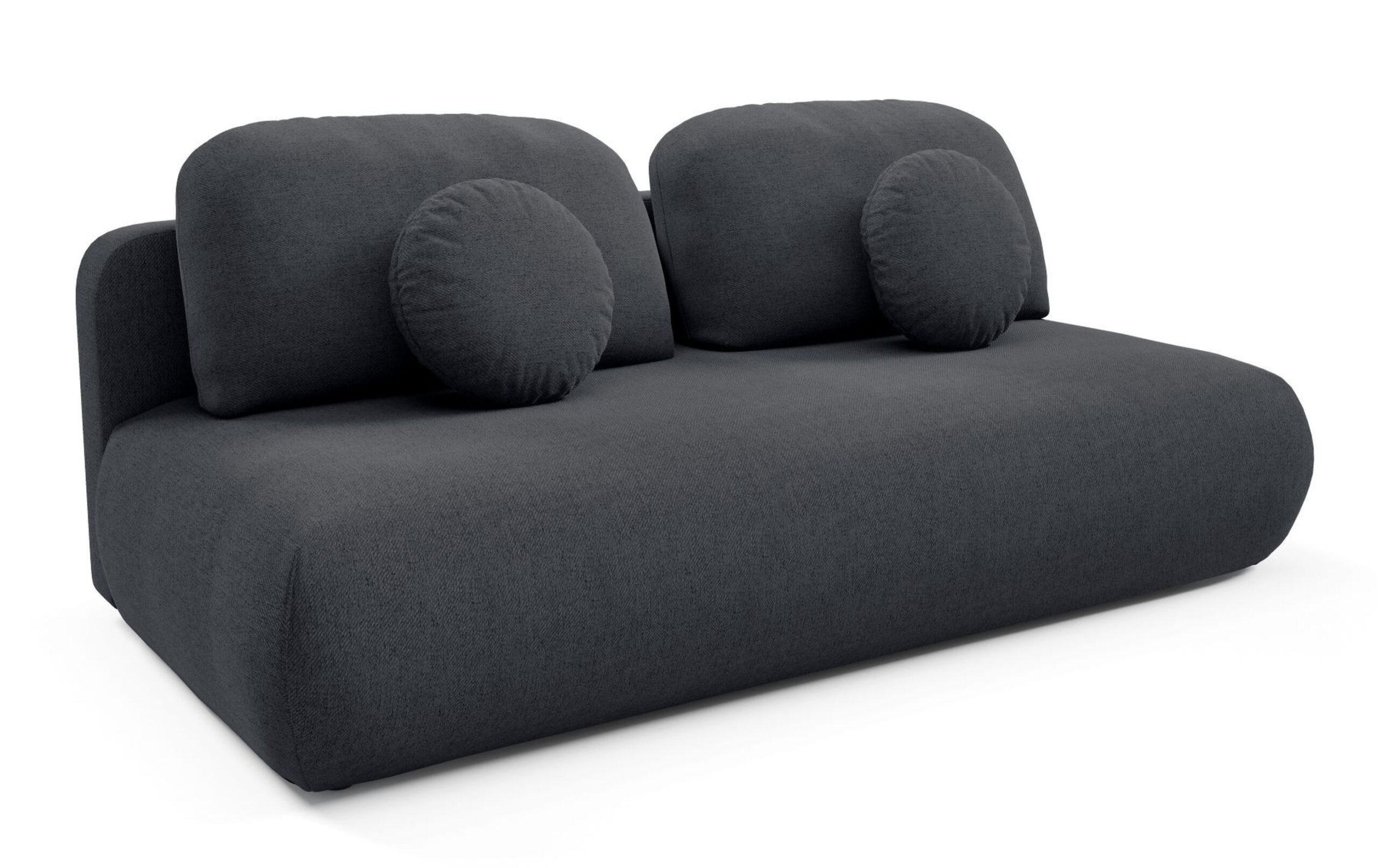 SCHLAFSOFA OTO, Sofa mit Schlaffunktion und Bettkasten, Farbe: Dunkelgrau, Velourstoff - Dunkelgrau, Textil (206/90/92cm) - Sepro Meble
