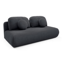 SCHLAFSOFA OTO, Sofa mit Schlaffunktion und Bettkasten, Farbe: Dunkelgrau, Velourstoff - Dunkelgrau, Textil (206/90/92cm) - Sepro Meble