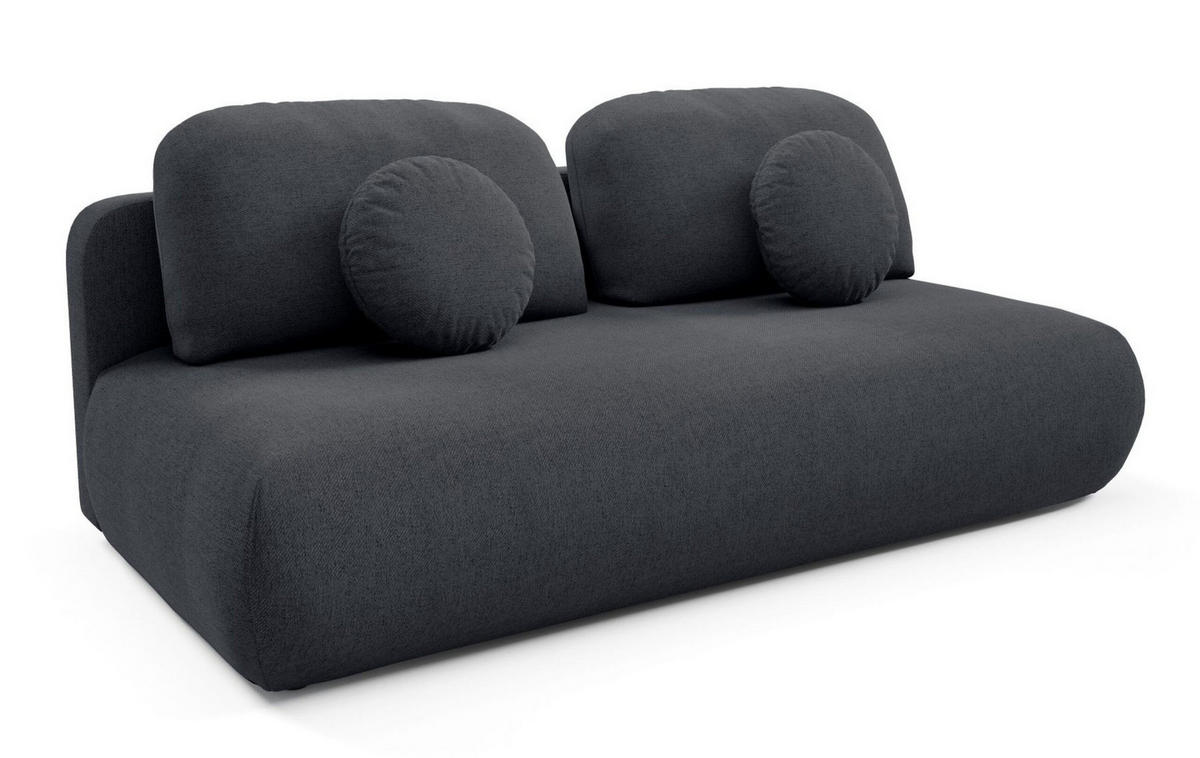 SCHLAFSOFA OTO, Sofa mit Schlaffunktion und Bettkasten, Farbe: Dunkelgrau, Velourstoff - Dunkelgrau, Textil (206/90/92cm) - Sepro Meble