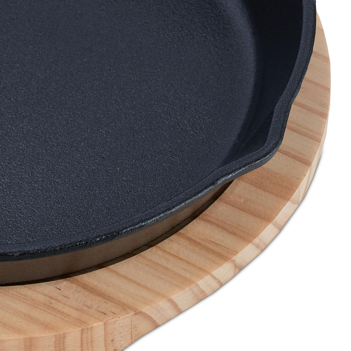 GUSSEISENPFANNE - Anthrazit, Holz/Metall (21.5/33/5cm) - Relaxdays