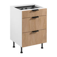 UNTERSCHRANK D60S3 AX – Sorento Weiß Sonoma Eiche – Weiß / Sonoma Eiche - Weiß/Sonoma Eiche, Holzwerkstoff (60/87/52cm) - ROYAL24_MARKT
