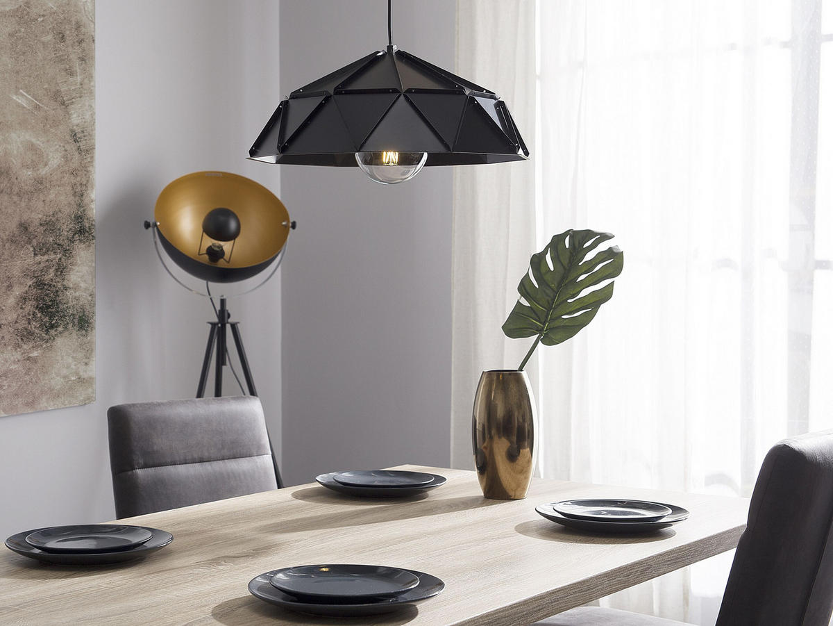 HÄNGELEUCHTE Senia 45/45/120 cm - Schwarz, Metall (45/45/120cm) - Beliani