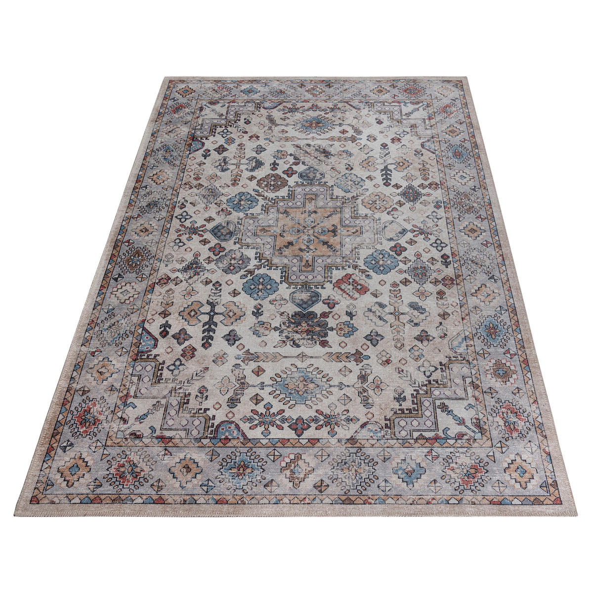 TEPPICH DUBAI beige vintage 90/150 cm - Beige, Textil (90/150cm) - Tapiso