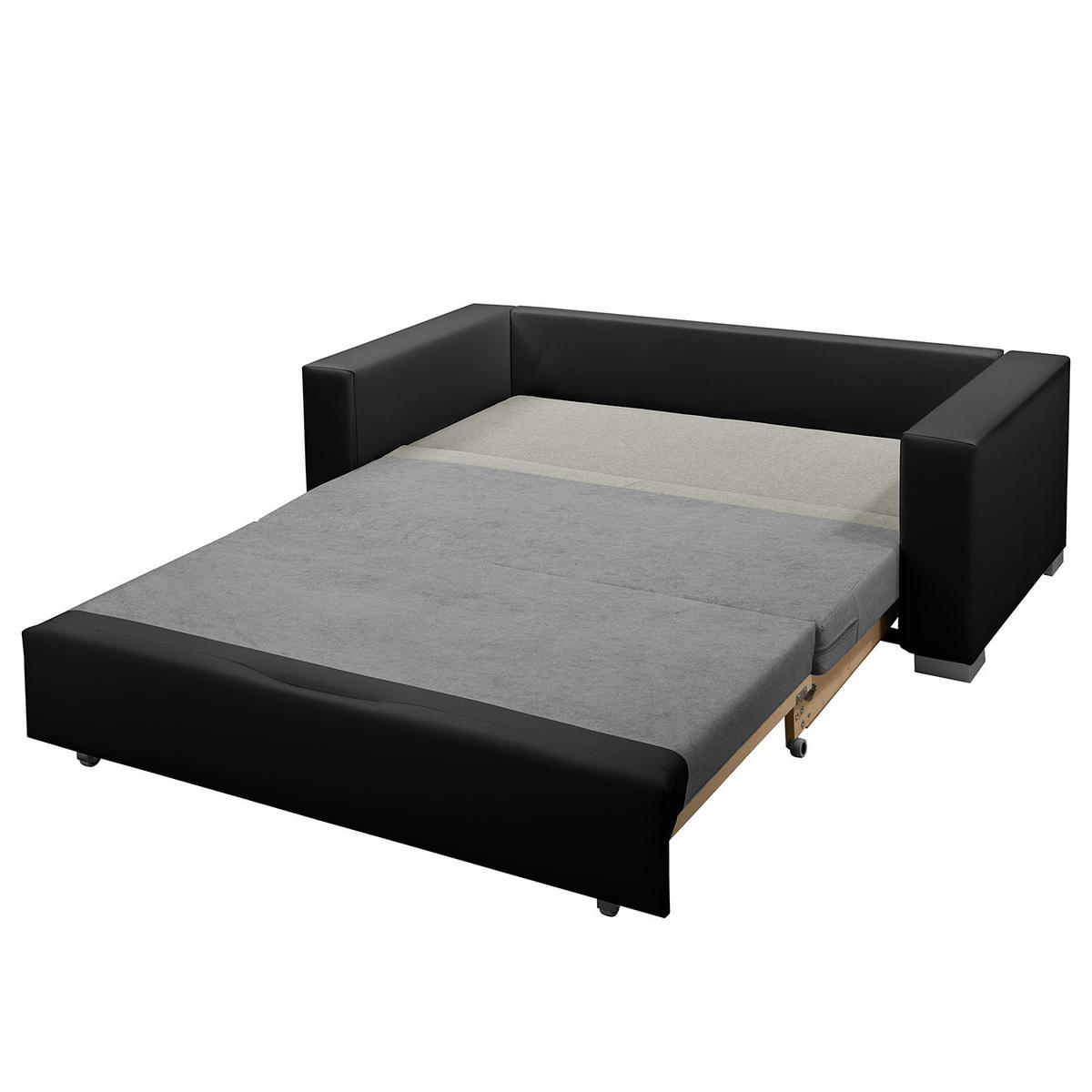 SCHLAFSOFA - Silberfarben/Schwarz, Kunststoff/Textil (173/90/90cm) - home24