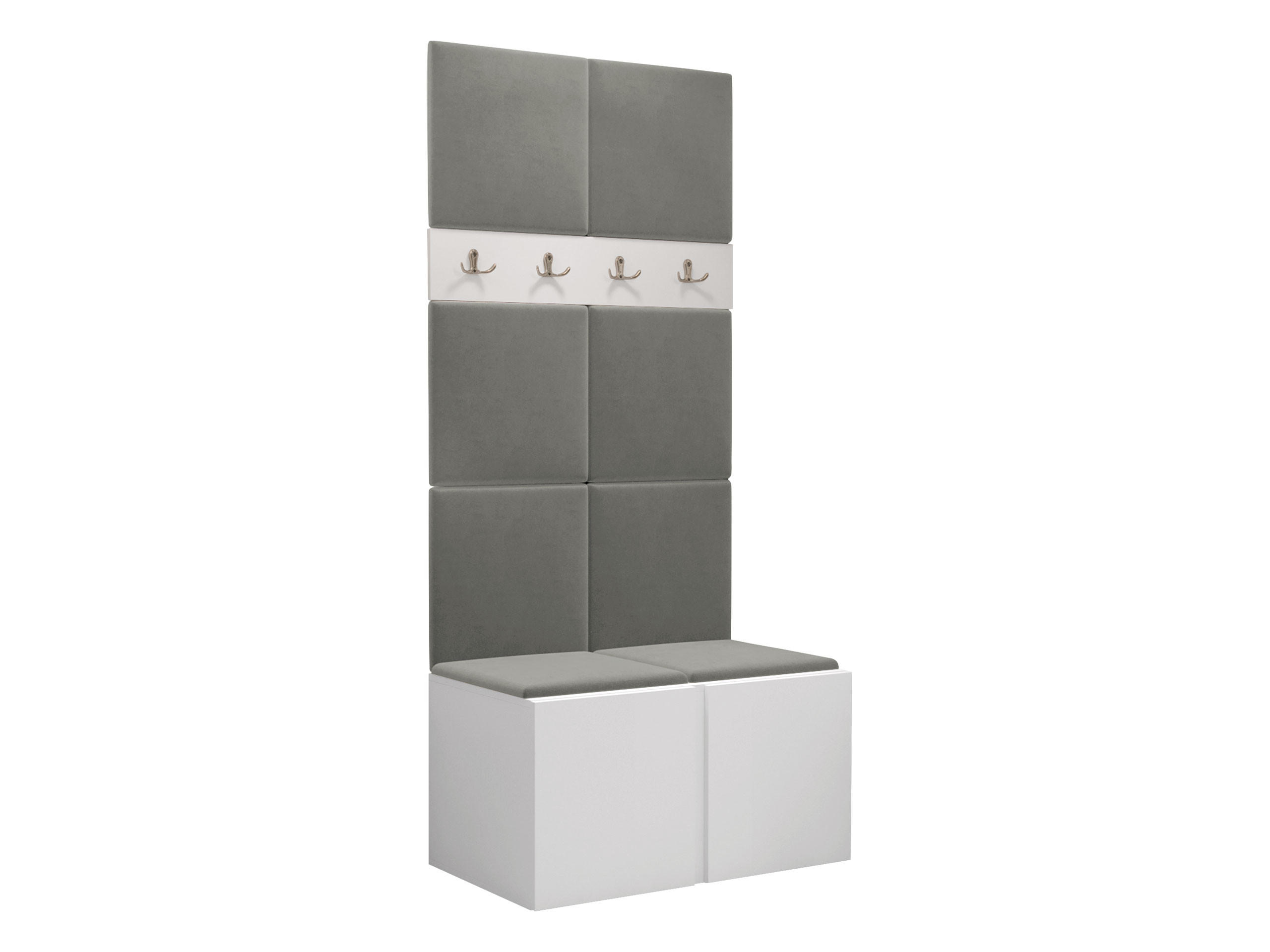 Mirjan24 Garderoben-Set Weiß, Grau 84x186x46 cm