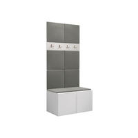GARDEROBEN-SET Orion IV - Weiß/Grau, Holzwerkstoff/Kunststoff (84/186/46cm) - MIRJAN24