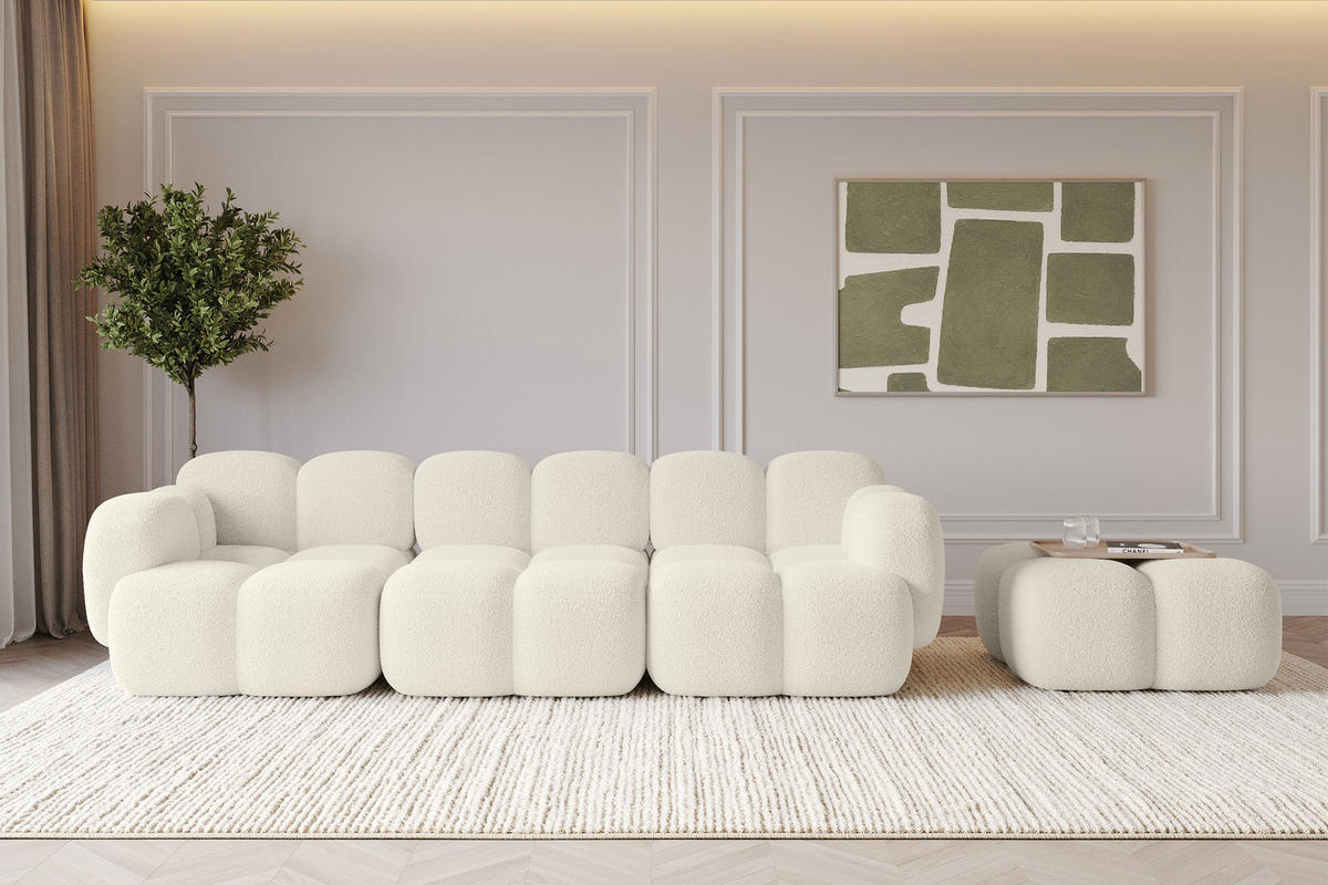POUF Miko-Puf 90x90x45 cm Grau Cord Modular Sitzhocker - Anthrazit/Schwarz, Holzwerkstoff/Kunststoff (90/43/90cm) - ALTDECOR