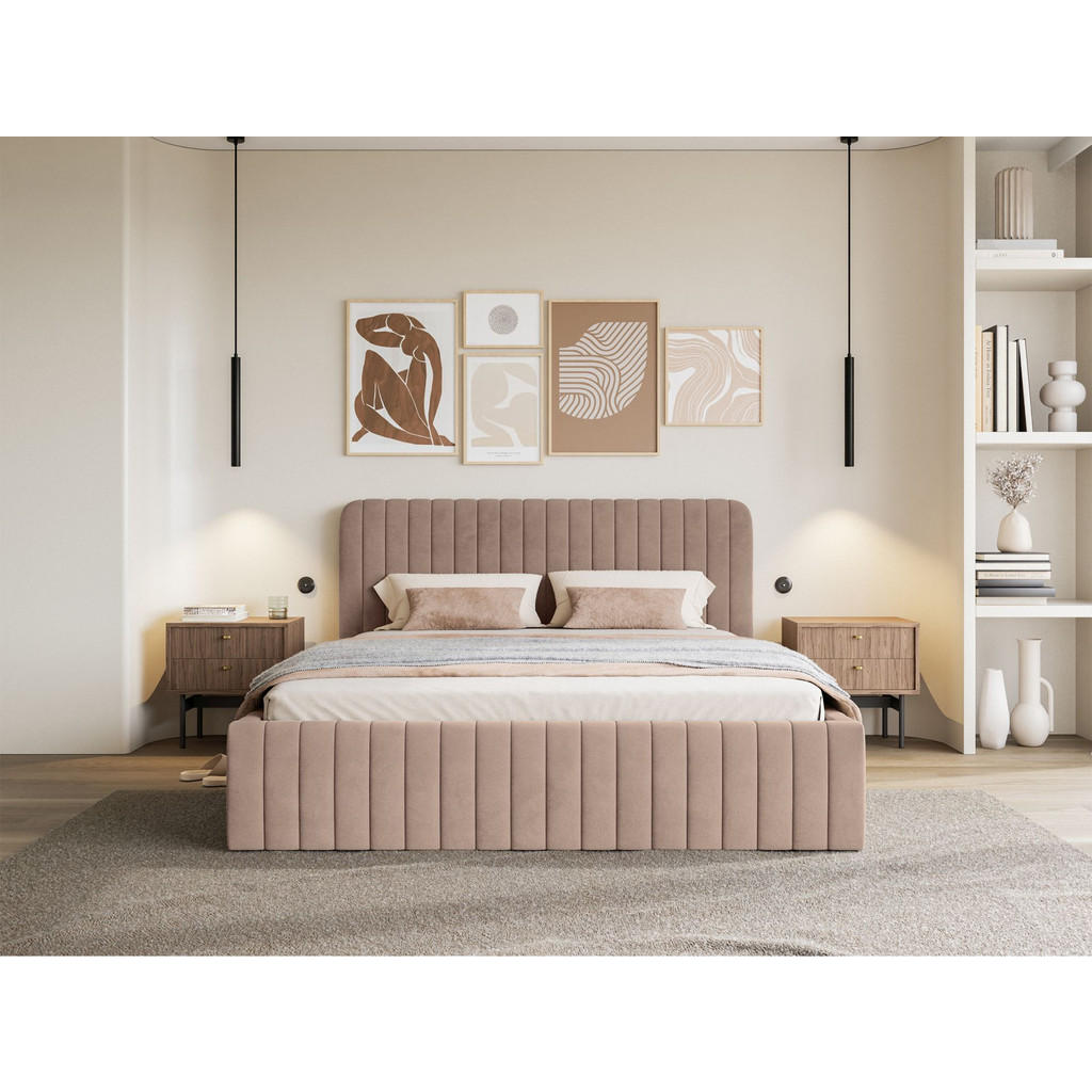 Thumbnail - Selsey Polsterbett, Beige, Textil, 2-Sitzer, 160x200 cm, Schlafzimmer, Betten, Polsterbetten