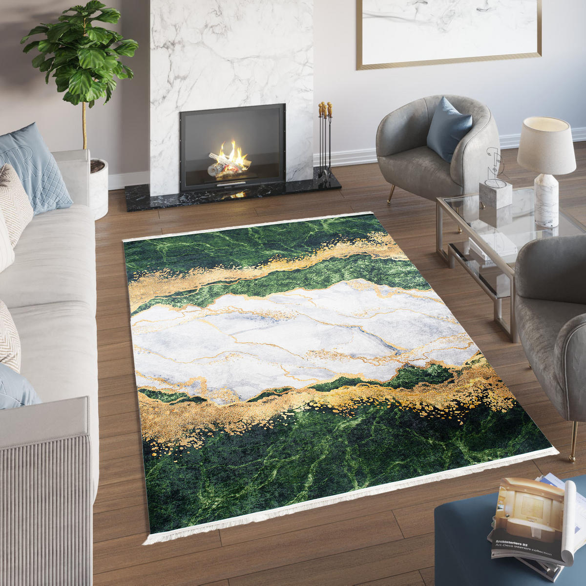 TEPPICH TOSCANA Grün 160/230 cm - Grün, Textil (160/230cm) - Tapiso