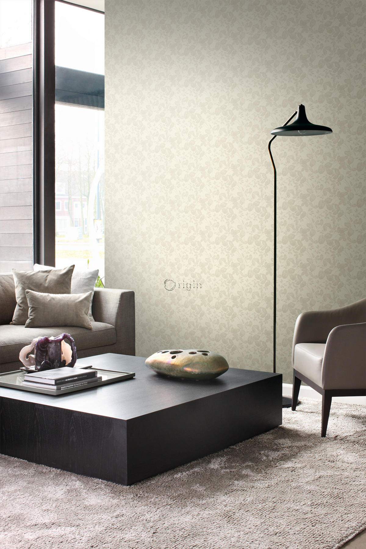 TAPETE Blätter 53 cm x 10.05 m - Beige, Papier (53/1000cm) - Origin Wallcoverings