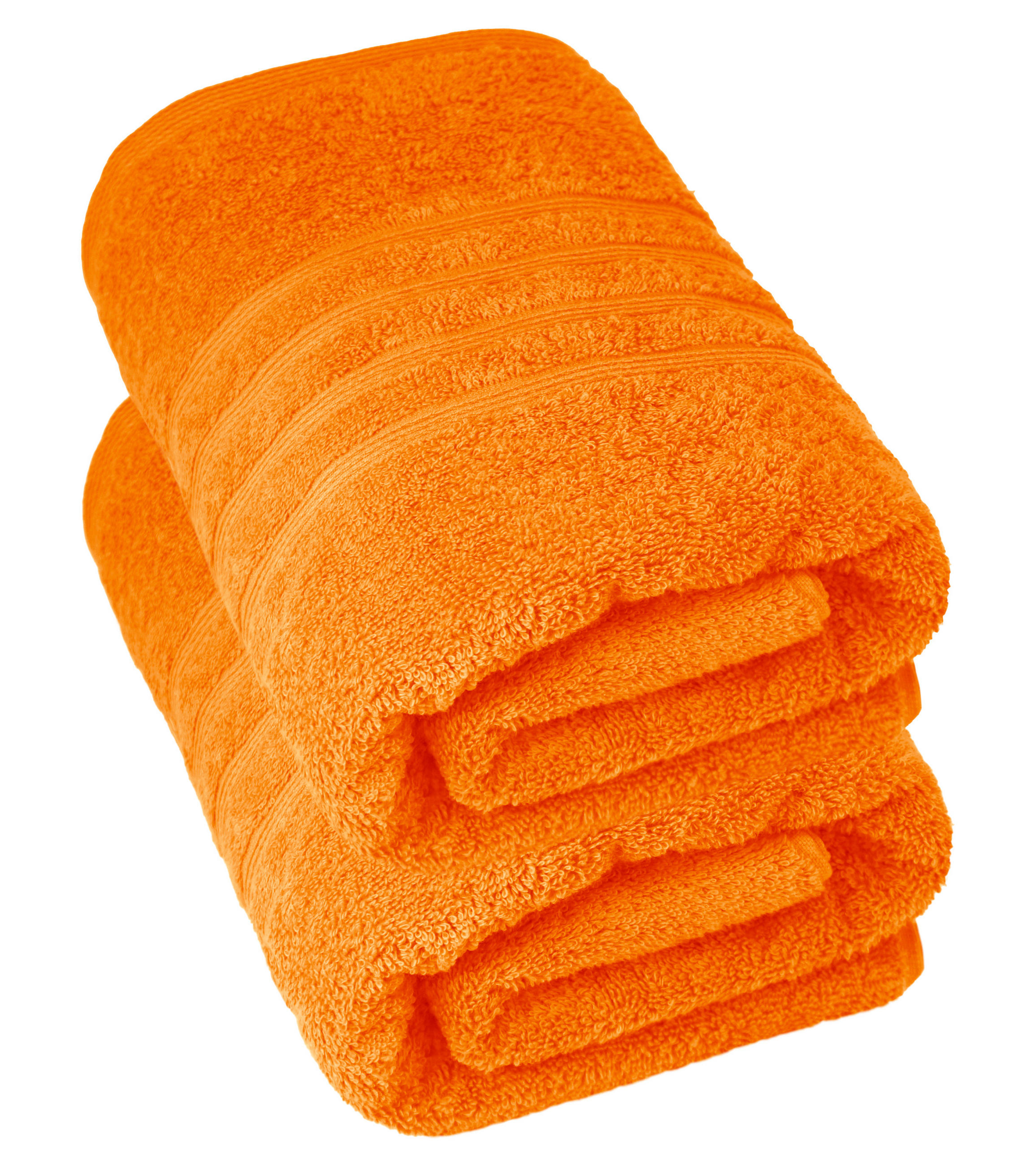 DUSCHTUCH London Clementinen Orange 2er Set 70x140 - Orange, Textil (70/140cm) - Lashuma