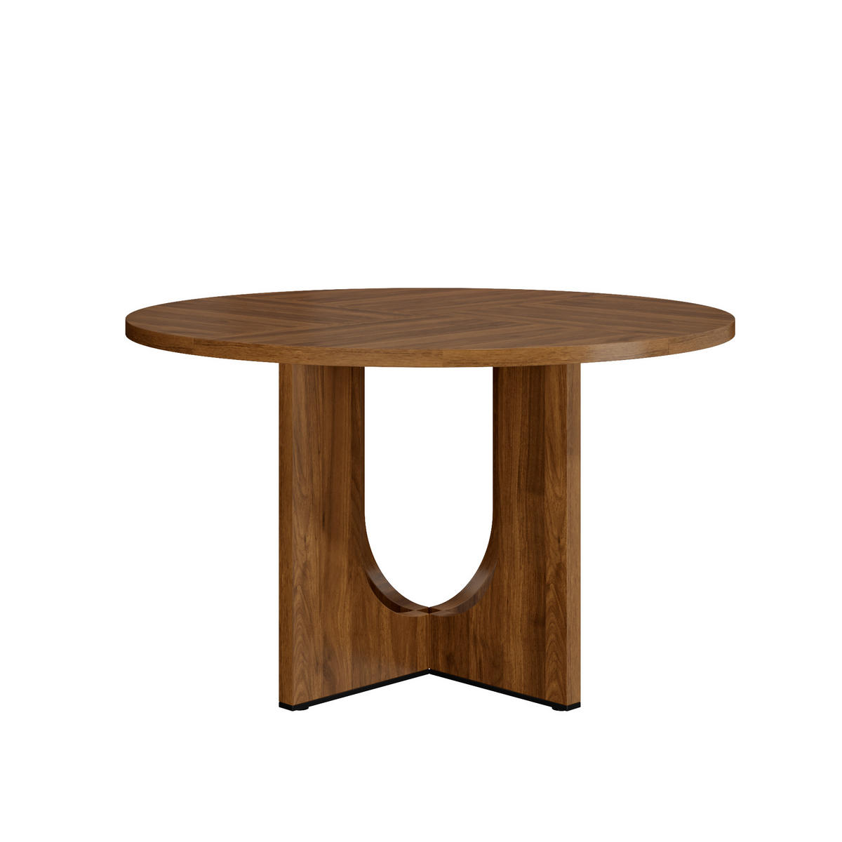 ESSTISCH in Walnussfarben mit runder Tischplatte für Esszimmer, B120/T120/H75 cm - Walnussfarben, Holzwerkstoff (120/120/75cm) - STILVORA