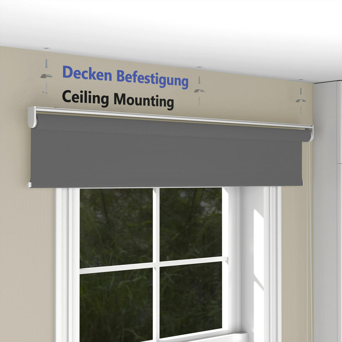 ROLLO blickdicht - Dunkelgrau, Textil (110/150cm) - Deco-Raum