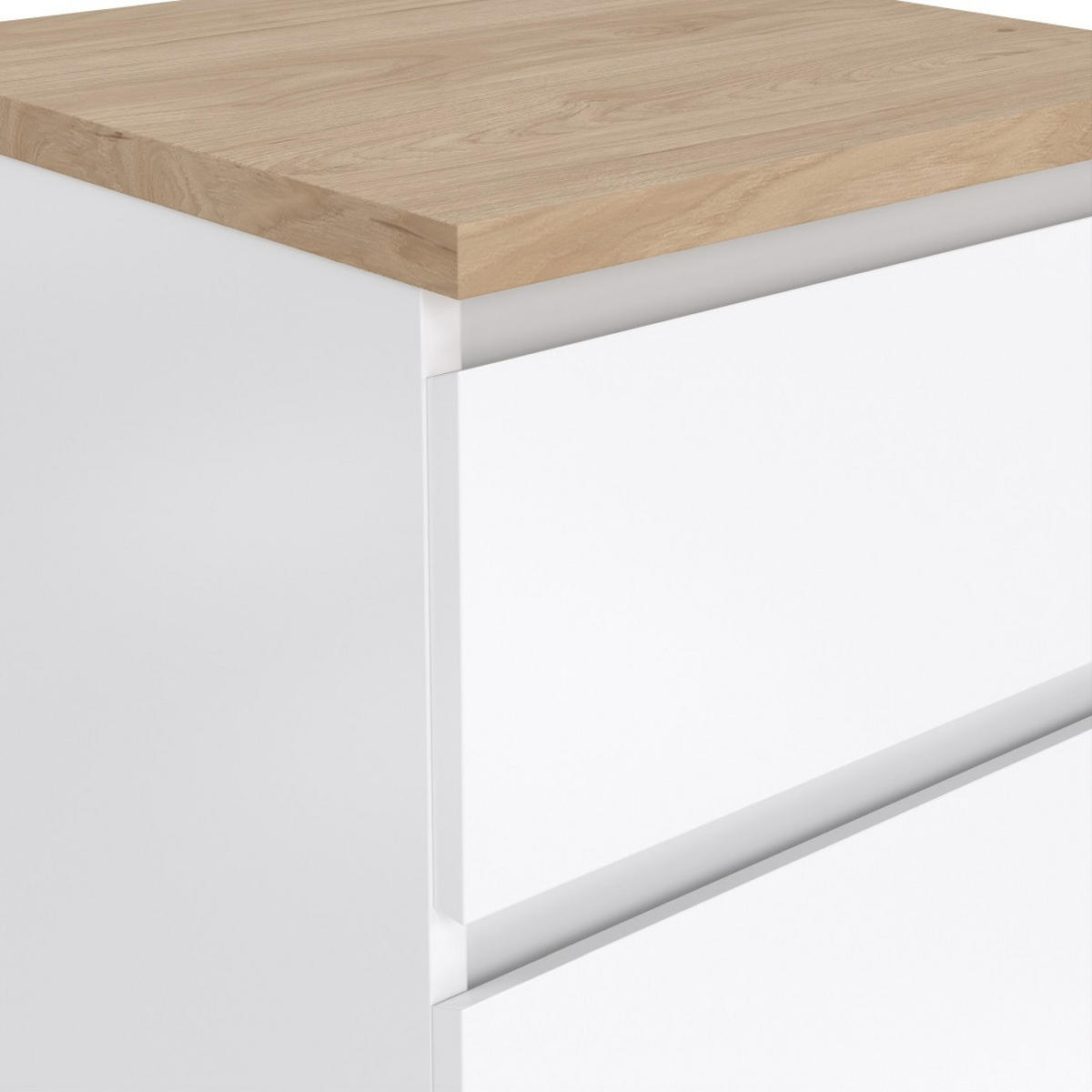 NACHTTISCH, Naia, Nussbaum / Weiß, Holzwerkstoff / Metall, 41 x 40 x 70 cm - Nussbaumfarben, Holzwerkstoff/Metall (41/70/40cm) - ebuy24