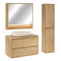 KOUPELNOVÝ NÁBYTEK 80cm Edmé 2er-Set Dřevo - hnědá, kompozitní dřevo (80/52.2/46cm) - Petits-meubles