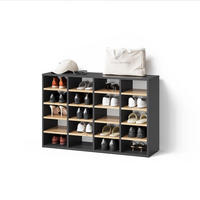 SCHUHSCHRANK Liguria Anthrazit 20 Fächer - Honigeiche/Anthrazit, Holzwerkstoff (104/99/33cm) - Livinity®