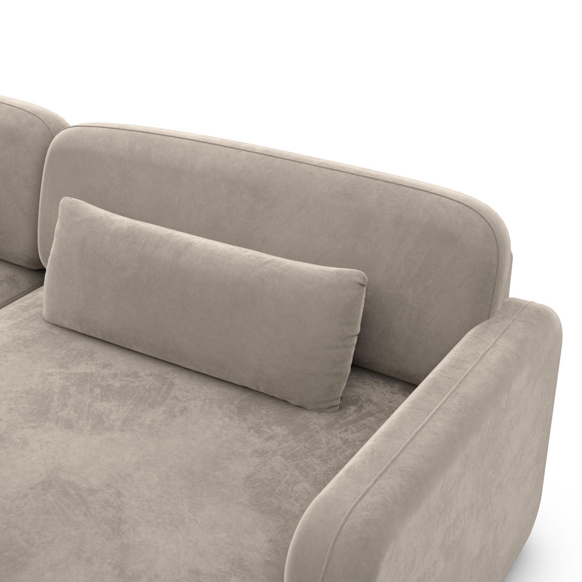 ECKSOFA Valencia L Form Samtstoff Grau - Grau, Textil (229/229cm) - Sofa Dreams