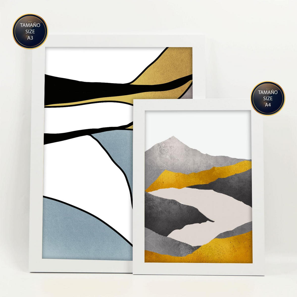 POSTER Set Mit 6 Gattung Naturen 1 In Kulissen Abstracts Ästhetische Dekorative Gemälde Für Ihr Wohnzimmer Schlafzimmer Zuhause A3 & A4 Weißer Rahmen - Weiß, Papier (29/3cm) - Nacnic
