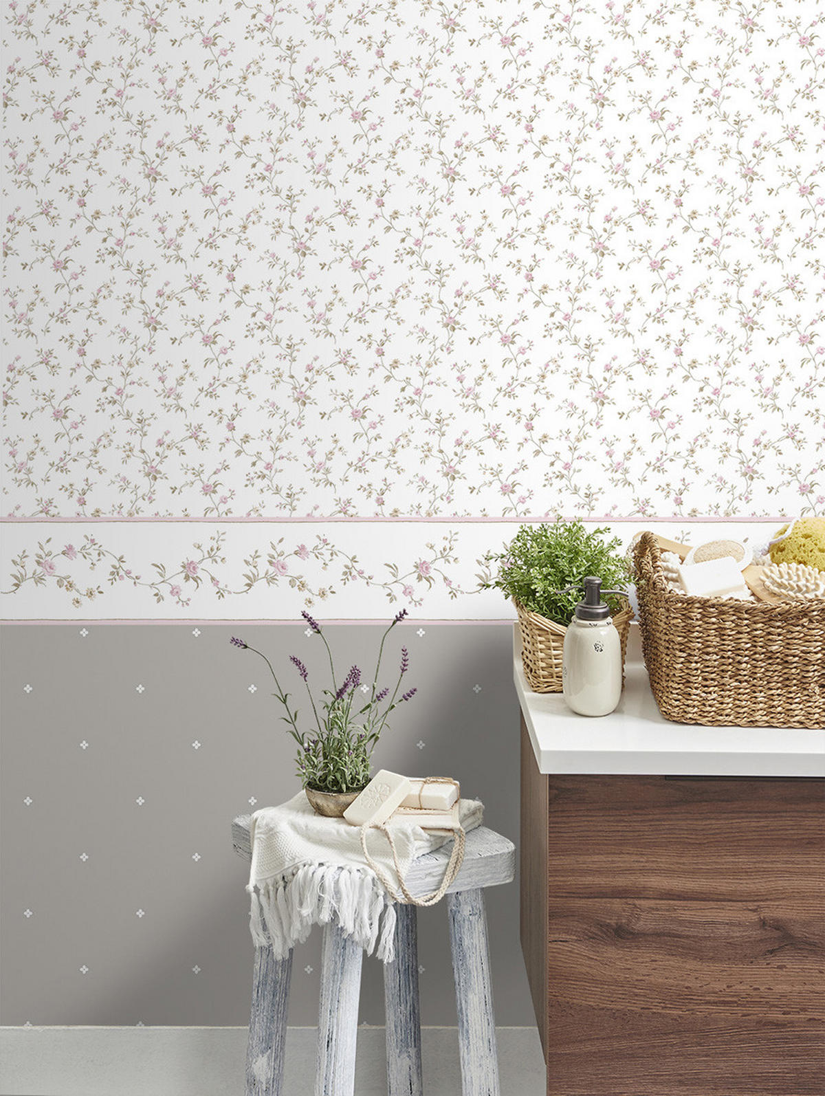 TAPETE Blumen 53 cm x 10 m - Lila, Papier (53/0.1cm) - Sanders & Sanders