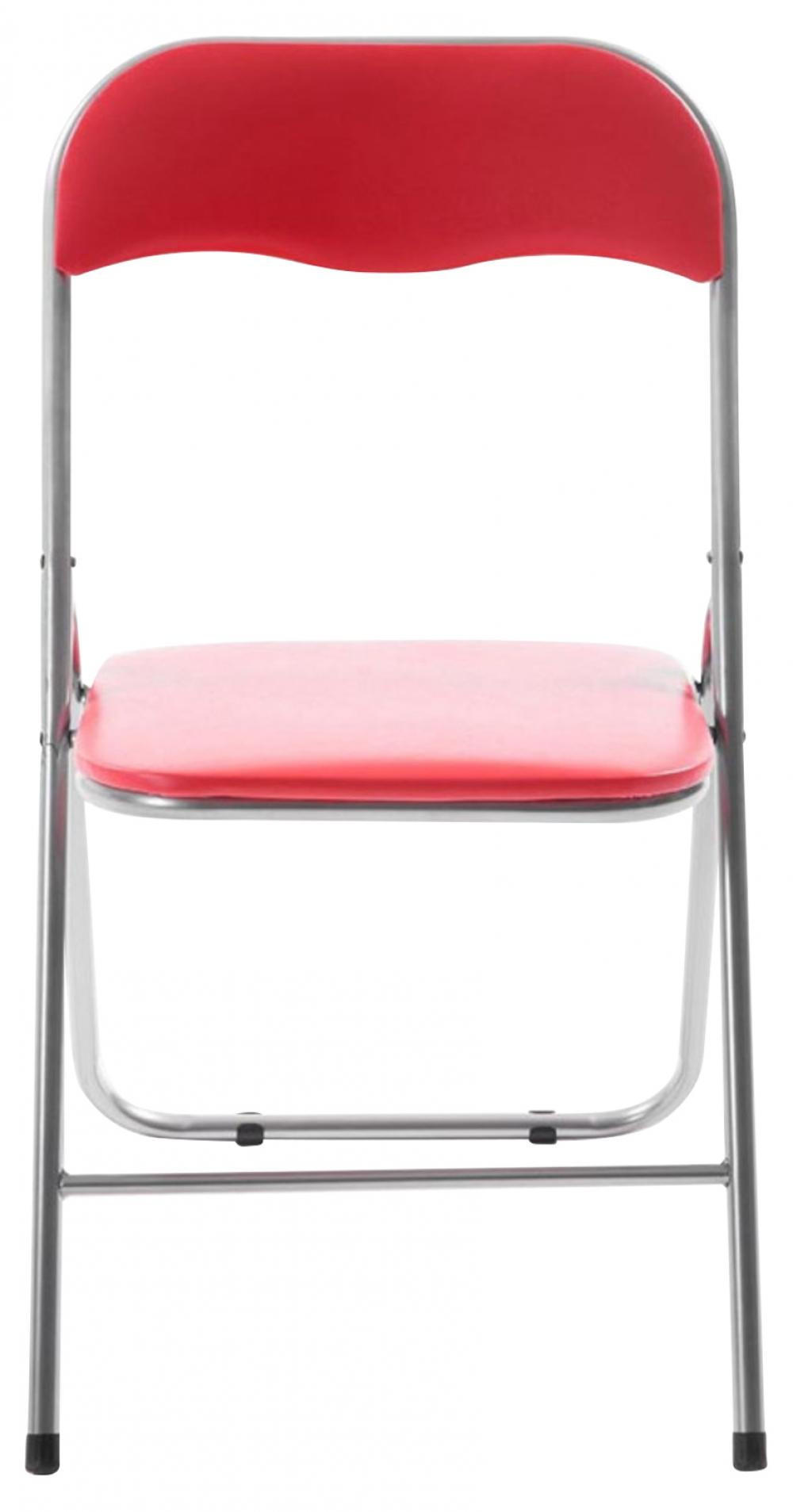 KLAPPSTUHL 2er Set Kunststoff rot/silber - Rot/Silberfarben, Kunststoff/Textil (45/78/45cm) - CLP