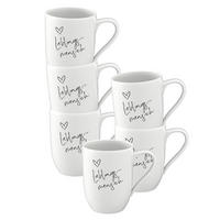 BECHER MIT HENKEL 'LIEBLINGSMENSCH' Statement weiß 290 ml 6er Set - Weiß, Keramik (0.29L) - Villeroy & Boch