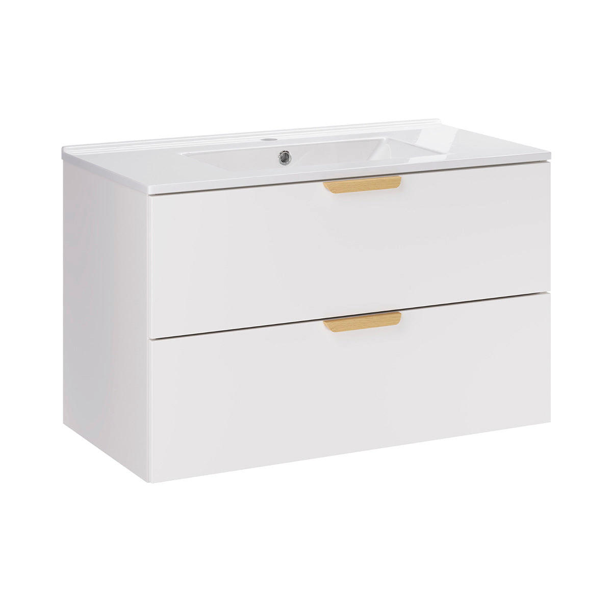 BADMÖBEL 81cm Oria 2er-Set Weiß - Weiß, Holzwerkstoff (81/50/46cm) - Petits-meubles