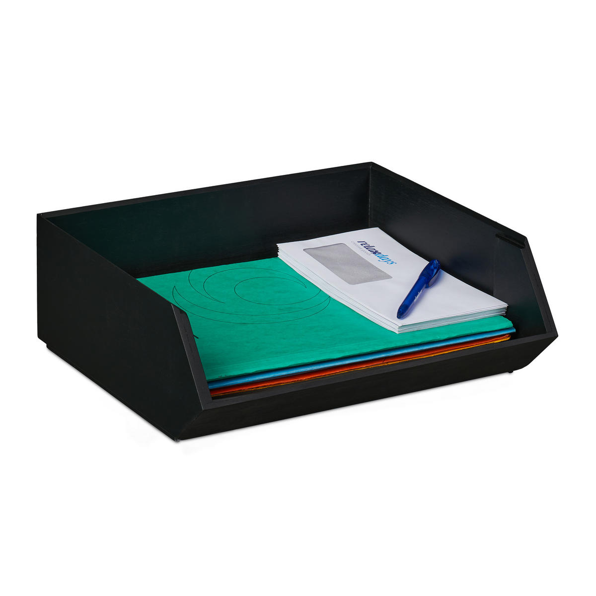 SCHREIBTISCHORGANIZER - Anthrazit, Holz (31/35/12.5cm) - Relaxdays