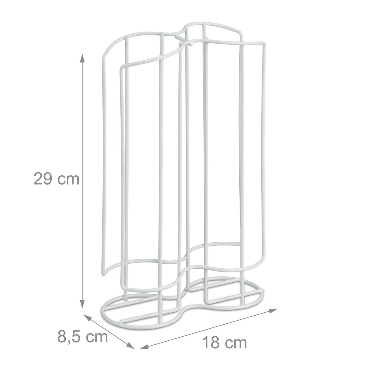 KAPSELHALTER - Weiß, Metall (18/29/8.5cm) - Relaxdays