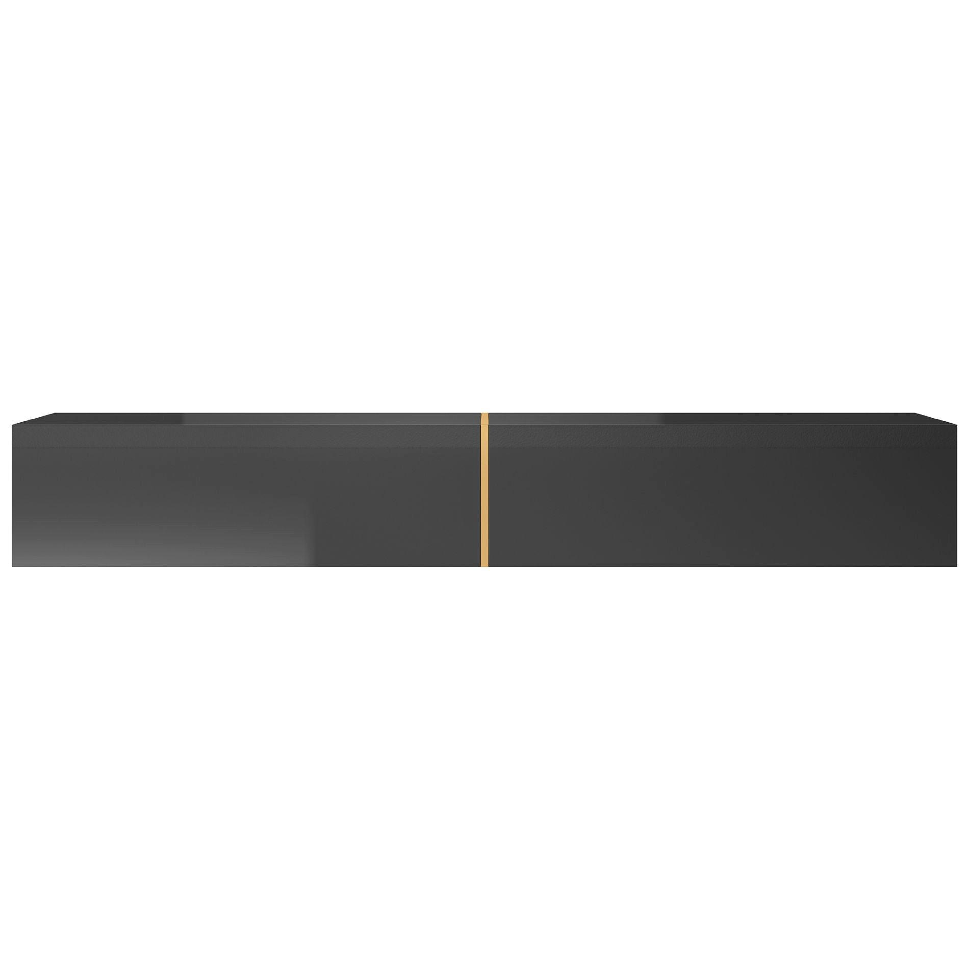 TV-LOWBOARD Bisira Schwarz / Gold 200/30/32 cm - Schwarz, Holzwerkstoff (200/30/31.6cm) - Selsey