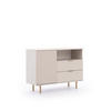 KOMMODE Nubia K1D2S Kaschmir - Kaschmir/Goldfarben, Holzwerkstoff/Metall (107/80/41cm) - Ravio