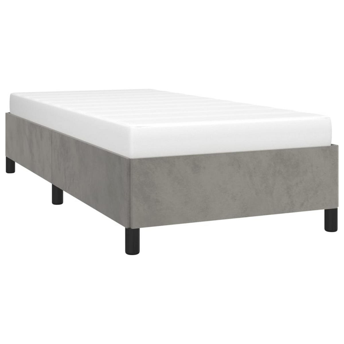 BETTGESTELL Ohne Matratze Hellgrau 100/200 Cm Samt - Grau, Textil (100/200cm) - vidaXL